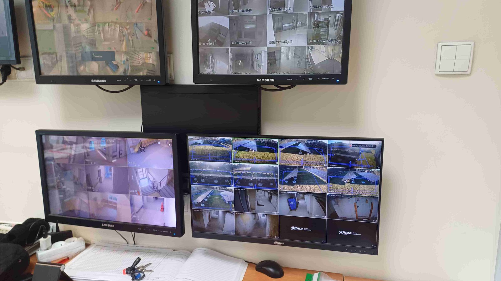 Centrum monitoringu - Ściana wizyjna z podglądem na żywo