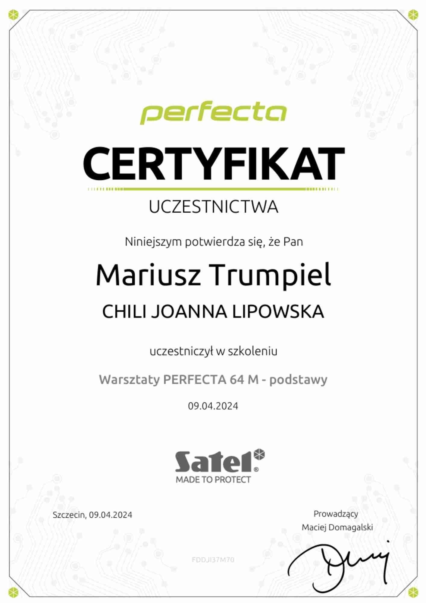 Warsztaty PERFECTA 64 M - podstawy